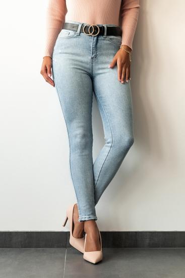 Jeans elasticizzati e attillati, colore azzurro