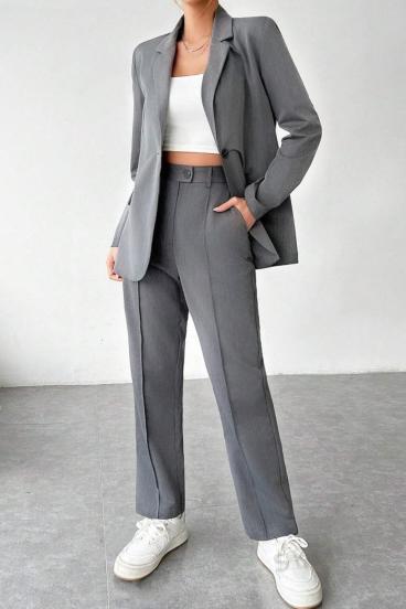 Completo giacca e pantaloni lunghi, grigio
