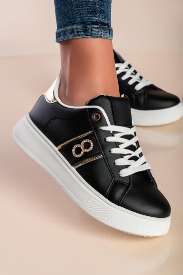 Sneakers fashion con dettaglio decorativo, nere