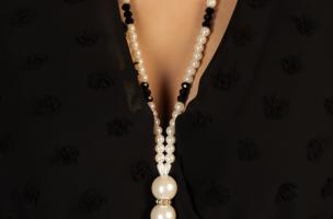 Elegante collana con simil-perle  Cartaya, bianco