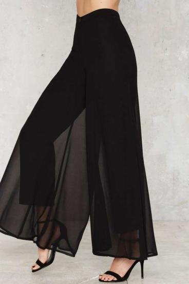 Pantaloni lunghi eleganti Veronna, neri