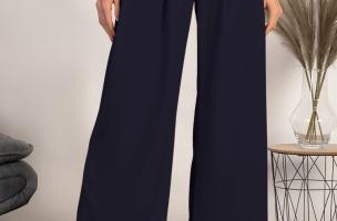 Pantaloni eleganti dal taglio ampio Roqueta, blu scuro