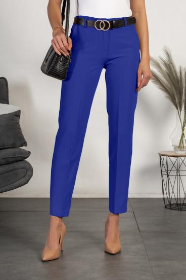 Pantaloni eleganti lunghi con pantalone dritto Tordina, blu