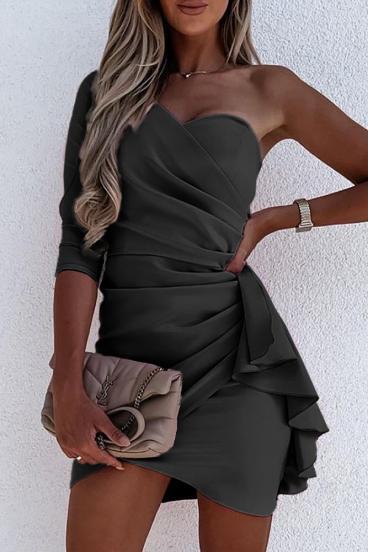 Elegante mini abito con volant  Ricaletta, nero