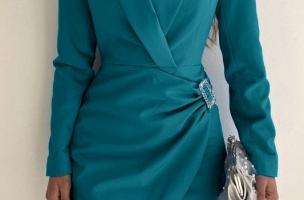 Elegante mini abito Farna, azzurro