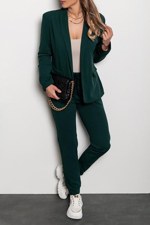Completo pantalone e blazer elegante Estrena, verde scuro