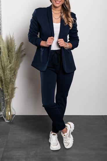 Completo pantalone e blazer elegante Estrena, blu scuro