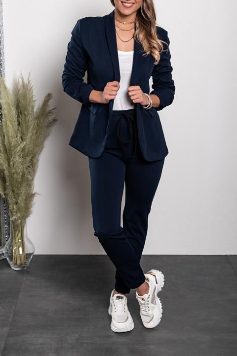 Completo pantalone e blazer elegante Estrena, blu scuro