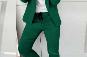 Completo pantalone e blazer elegante Estrena, verde chiaro