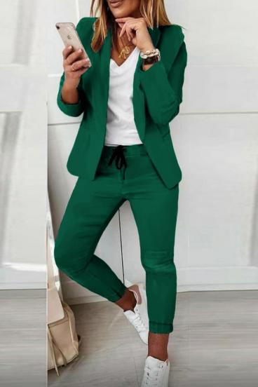 Completo pantalone e blazer elegante Estrena, verde chiaro