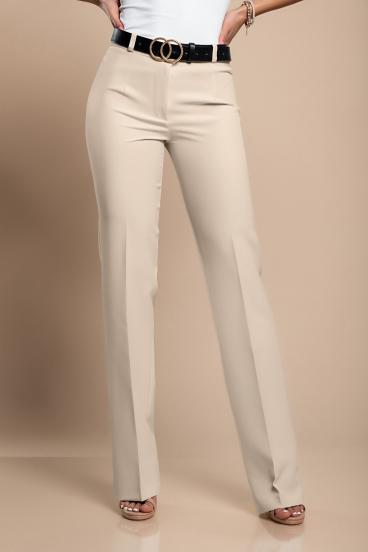 Pantaloni eleganti dal taglio dritto, beige