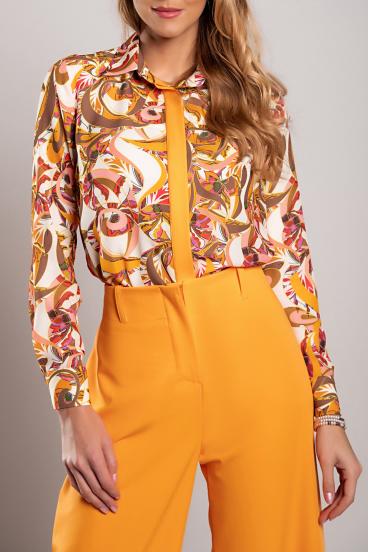 Camicia elegante con stampa, arancione