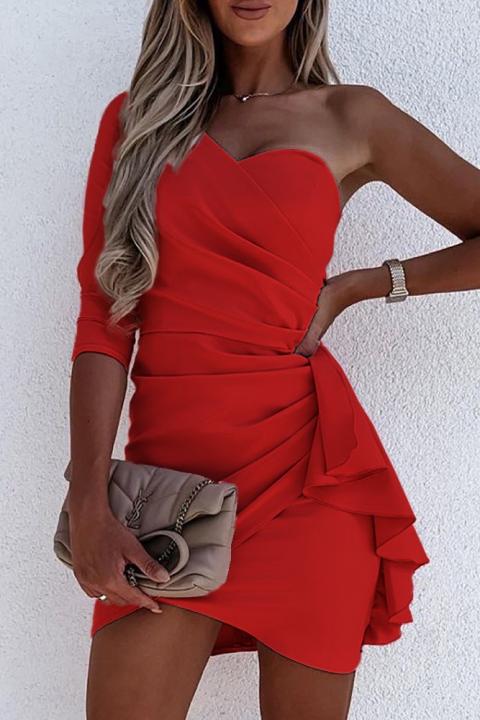Mini abito elegante a balze Ricaletta, rosso
