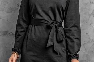 Mini abito elegante con maniche larghe Ortona, nero