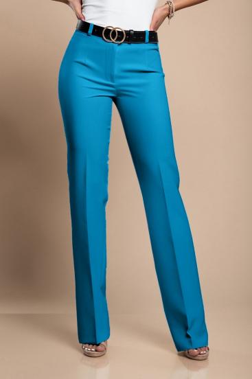 Elegante pantalone lungo dal taglio dritto, colore azzurro