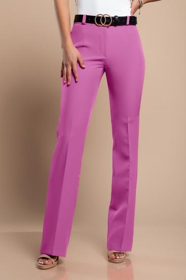 Eleganti pantaloni lunghi dal taglio dritto, rosa