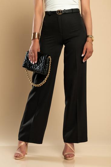 Pantaloni lunghi eleganti con pantaloni larghi, nero