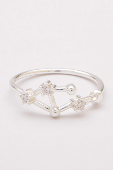 Anello in argento con diamanti decorativi, ART502 LIBRA, colore argento