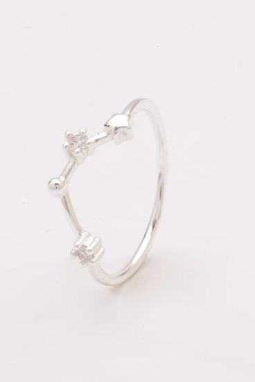 Anello in argento con diamanti decorativi, ART503 - ACQUARIO, colore argento