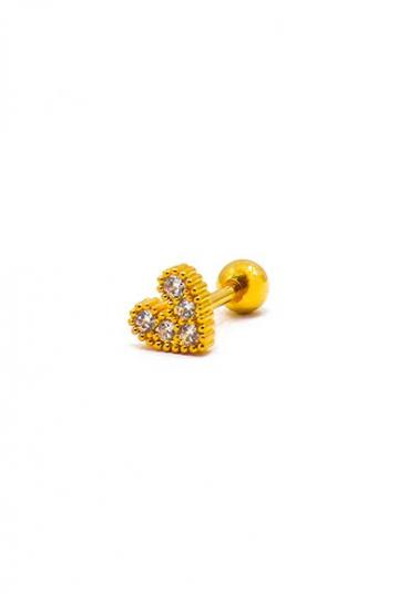 Mini orecchino elegante a forma di cuore, ART1008, colore oro