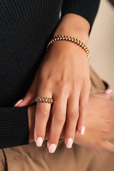 Set bracciale e anello, ART999, colore oro