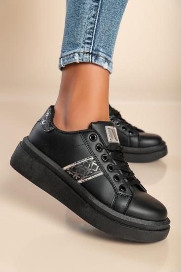 Sneakers fashion con suola piatta, V11YD30061, nere