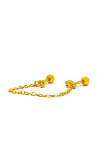 Mini orecchino elegante con catena, ART860, colore oro