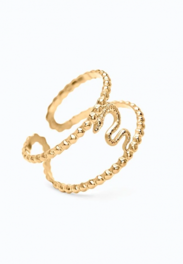 Elegante anello con motivo serpente, colore oro
