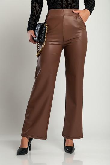Pantaloni in ecopelle, marrone