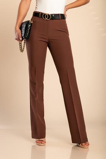 Pantaloni eleganti dal taglio dritto, marrone