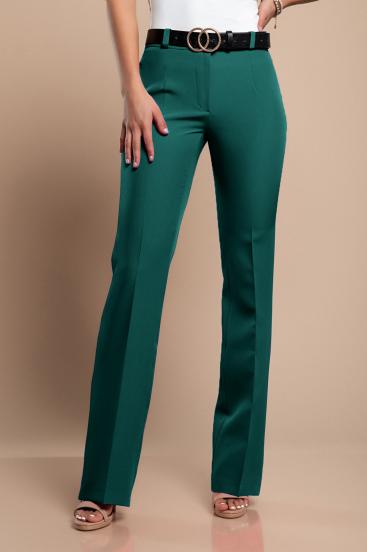 Pantaloni lunghi eleganti con gamba dritta, verde