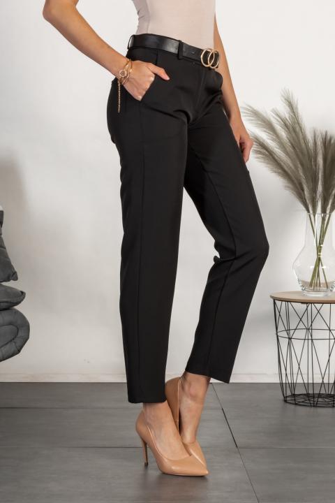 Pantaloni eleganti lunghi con pantalone dritto Tordina, nero