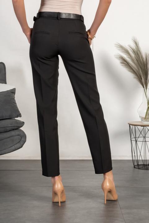 Pantaloni eleganti lunghi con pantalone dritto Tordina, nero