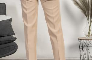 Pantaloni eleganti lunghi con pantalone dritto Tordina, beige