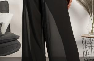Pantaloni lunghi eleganti Veronna, neri