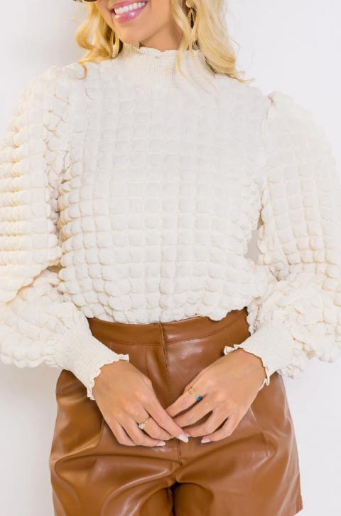 Maglione strutturato, bianco