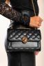 Borsa piccola con dettaglio trapuntato, nera
