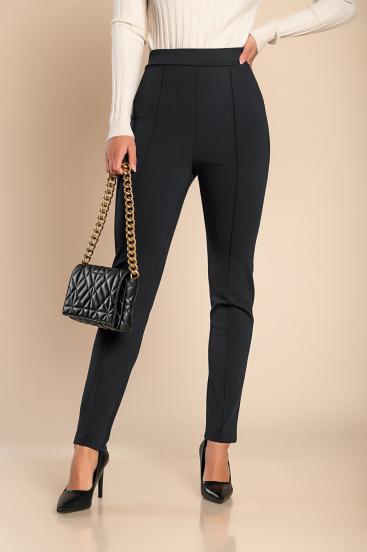 Pantaloni eleganti con elastico in vita, neri