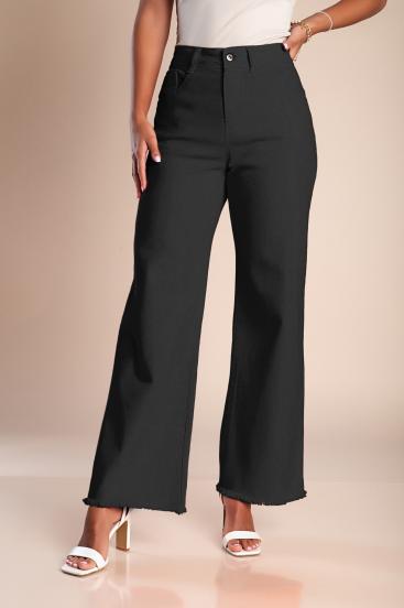 Pantaloni larghi in cotone, nero