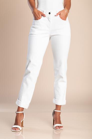 Pantaloni attillati di cotone, bianco