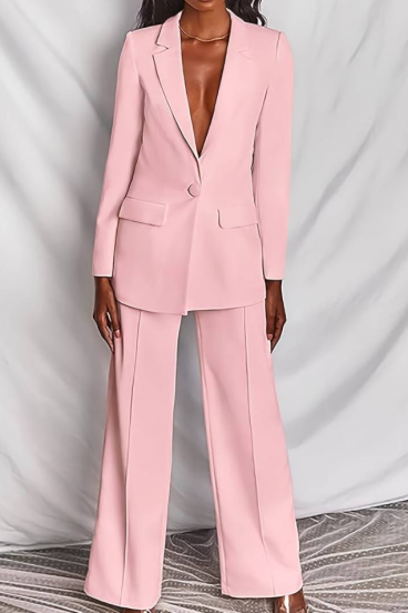 Completo giacca e pantaloni eleganti, rosa chiaro