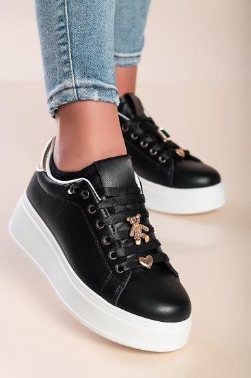 Sneaker fashion con dettagli decorativi, colore nero/oro