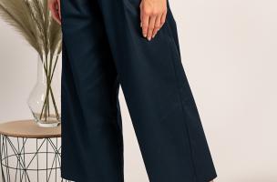 Pantaloni eleganti dal taglio ampio Mancha, blu scuro