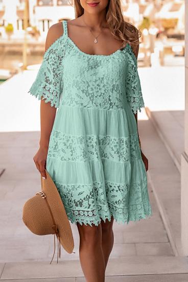 Abito con Pizzo Florida, Menta