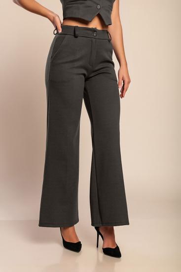 Pantaloni lunghi in tessuto caldo, grigio