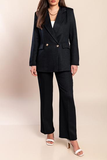 Completo elegante blazer e pantaloni, nero