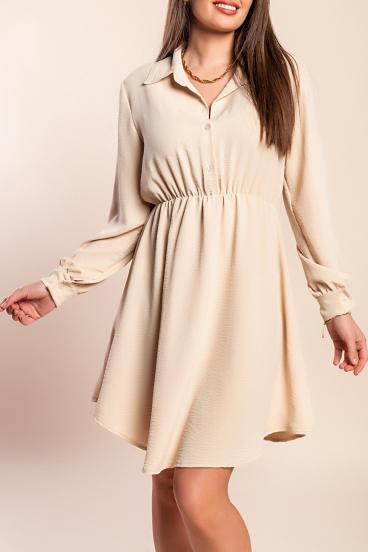 Mini abito con bottoni, beige