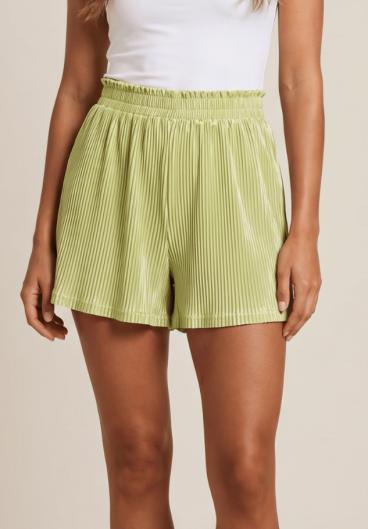Pantaloncini con elastico in vita, verde chiaro
