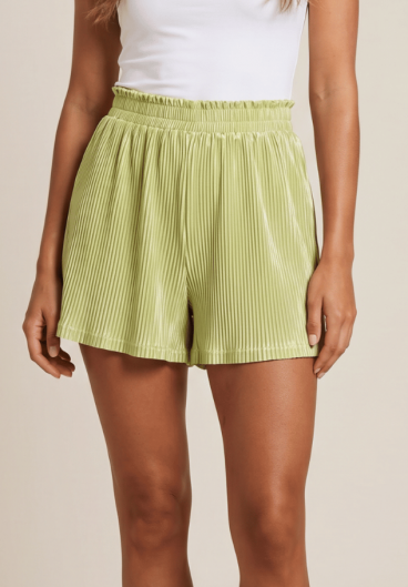 Pantaloncini con elastico in vita, verde chiaro
