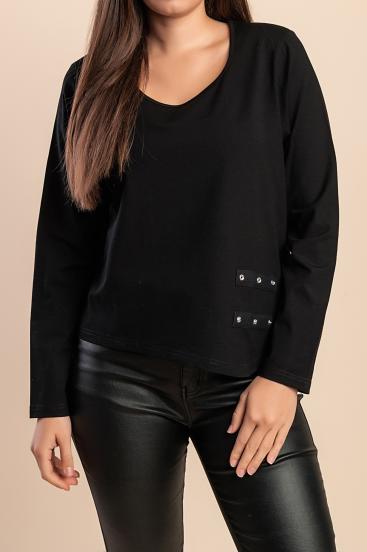 Maglia a maniche lunghe, nera